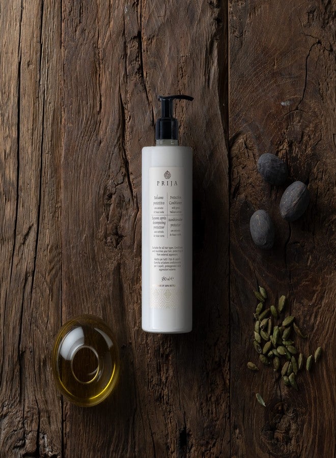 Prija Protective Hair Conditioner with Green Walnut Extract for All Hair Types, Conditions and Nourishes Hair and Protects from External Aggressors with Dispensing Pump 2 x 12.85 Fl. Oz - Image 3